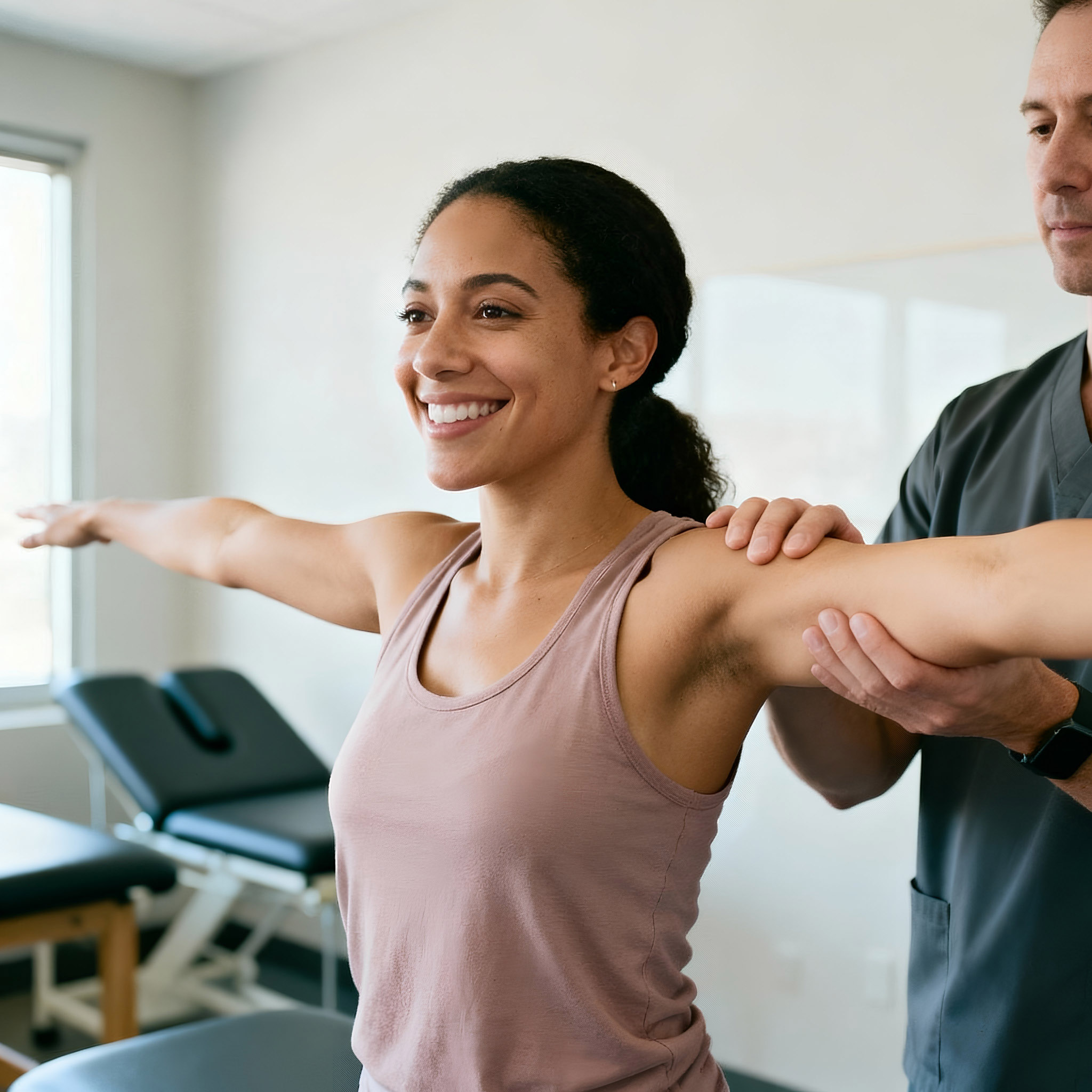 Chiropractor consulting with a patient at Abner Creek Chiropractic